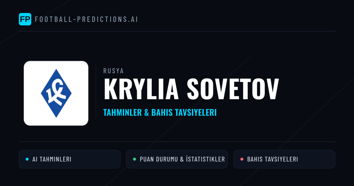Krylia Sovetov Tahminleri & İstatistikler