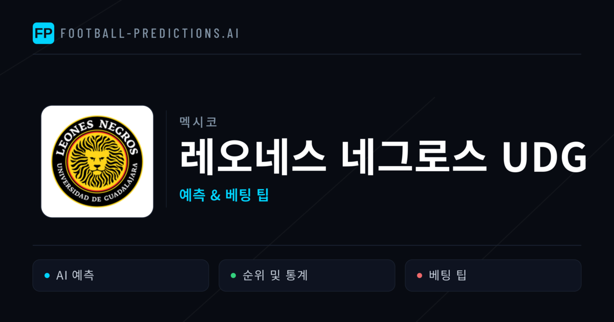 레오네스 네그로스 UDG 축구 예측 & 통계