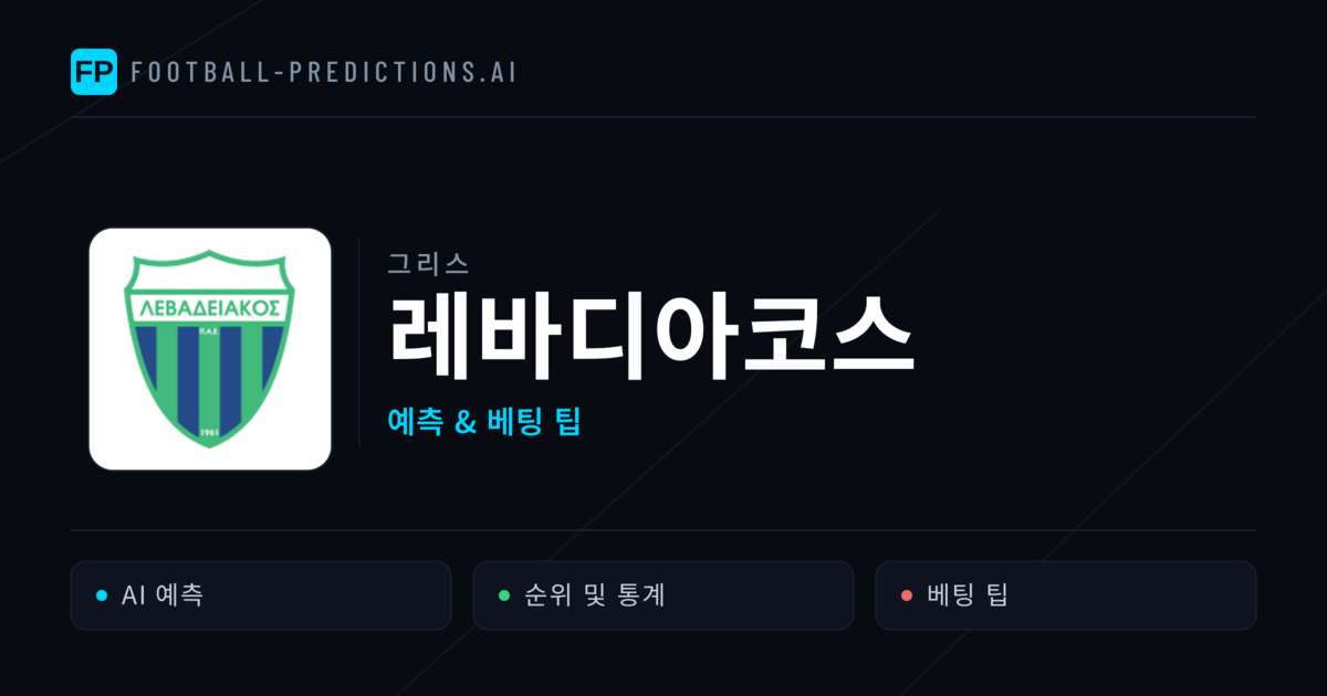 레바디아코스 축구 예측 & 통계