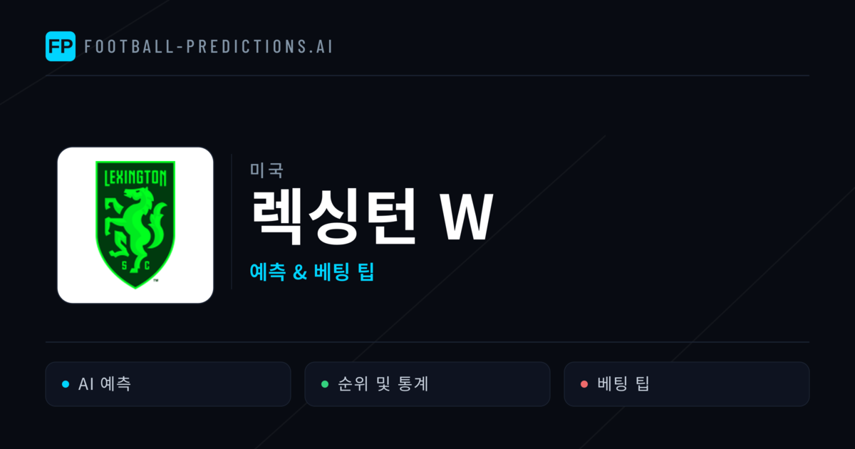 렉싱턴 W 축구 예측 & 통계