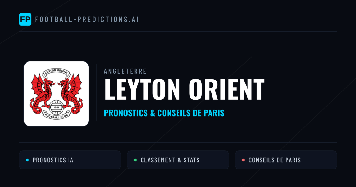 Leyton Orient Pronostics & Statistiques