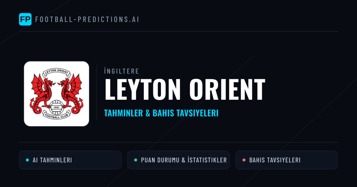 Leyton Orient Tahminleri & İstatistikler