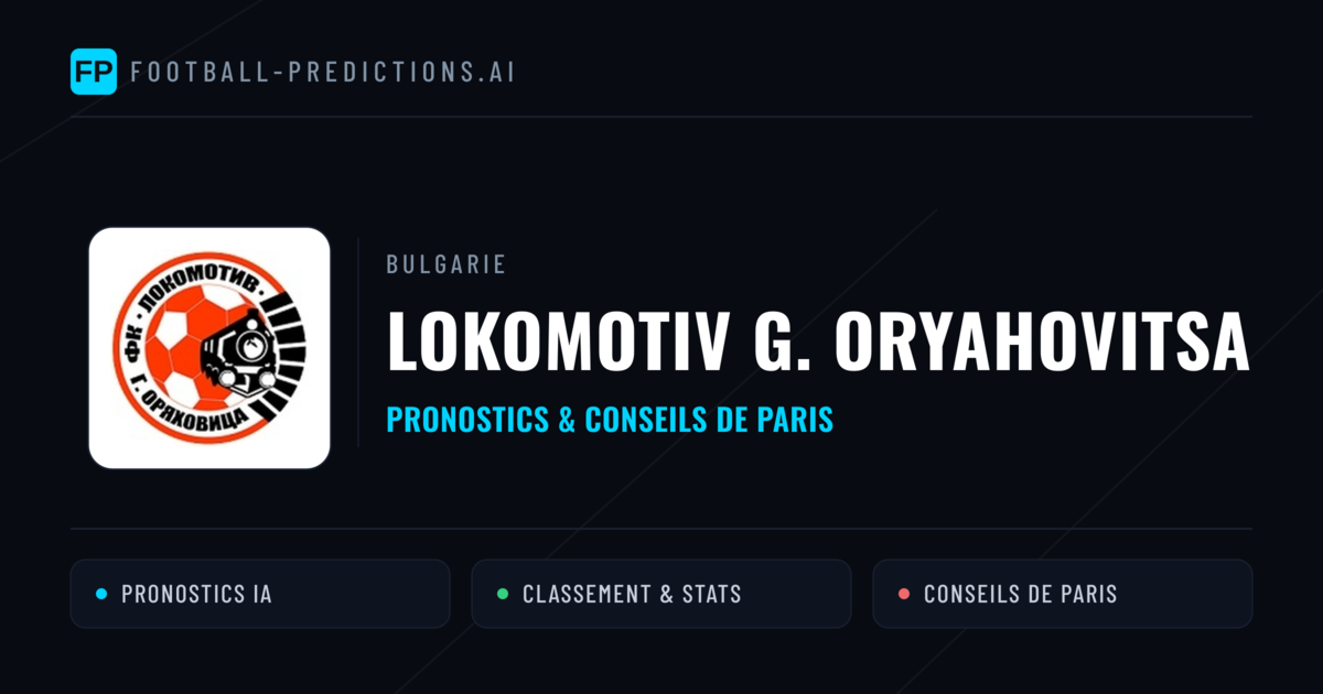 Lokomotiv G. Oryahovitsa Pronostics & Statistiques
