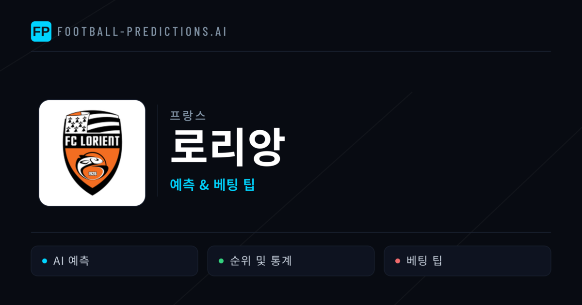 로리앙 축구 예측 & 통계