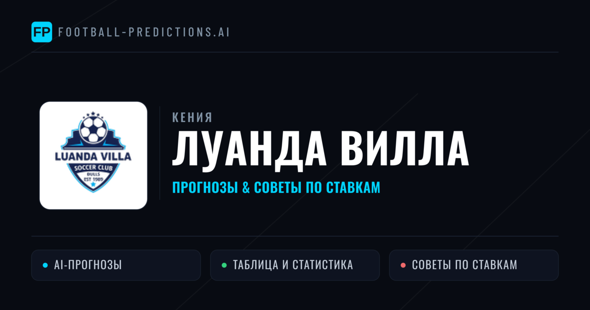 Луанда Вилла прогнозы и статистика