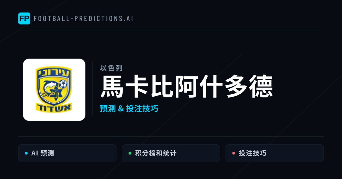 馬卡比阿什多德 運彩分析|足球預測與數據
