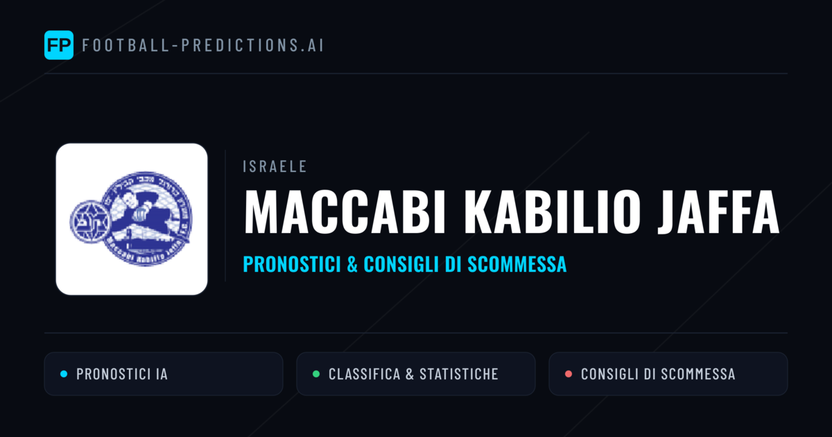 Pronostici e Statistiche Maccabi Kabilio Jaffa