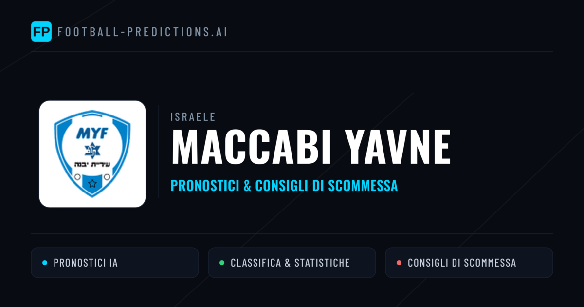 Pronostici e Statistiche Maccabi Yavne