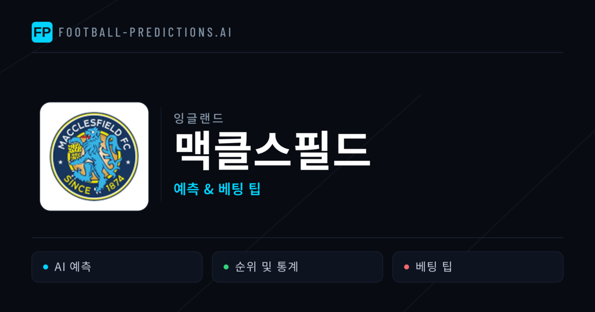 맥클스필드 축구 예측 & 통계