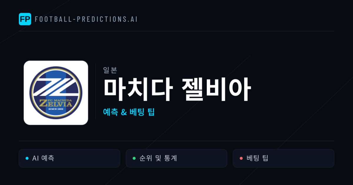 마치다 젤비아 축구 예측 & 통계