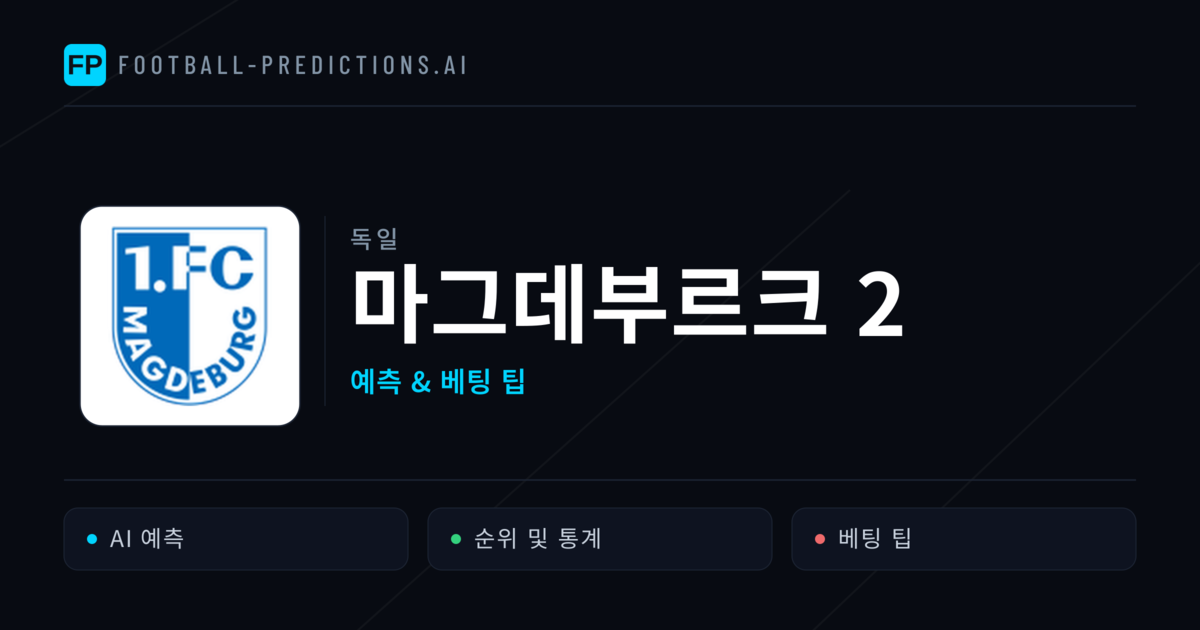 마그데부르크 2 축구 예측 & 통계