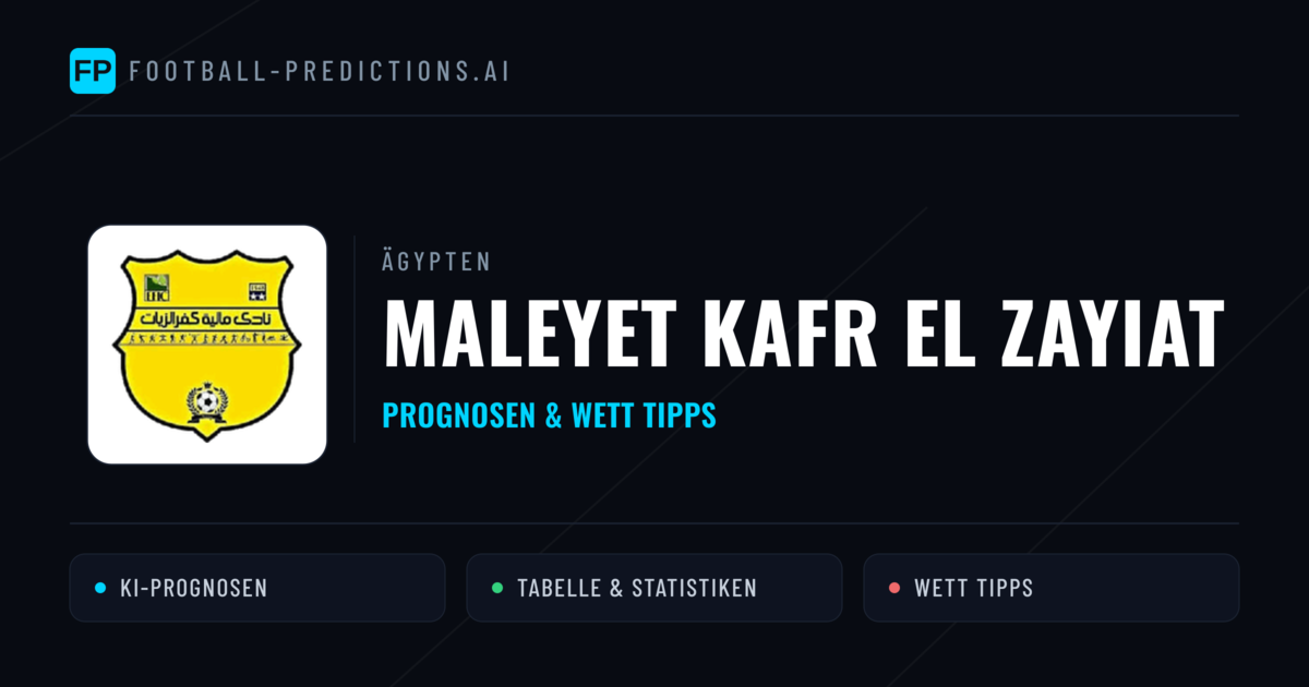 Maleyet Kafr El Zayiat Prognosen & Statistiken