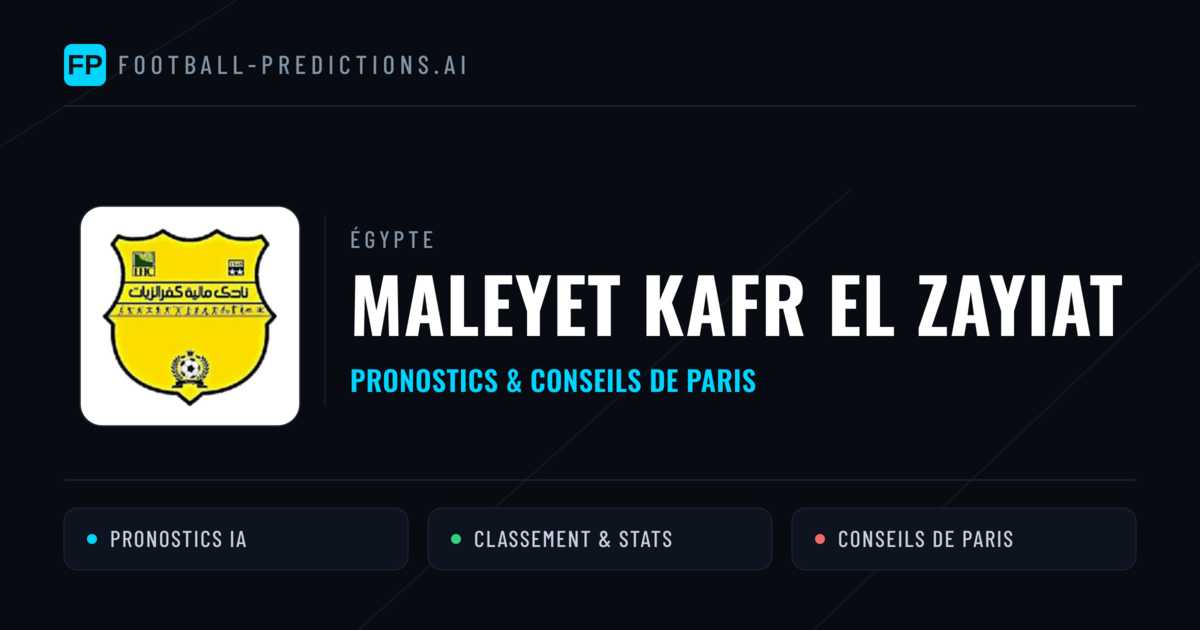 Maleyet Kafr El Zayiat Pronostics & Statistiques
