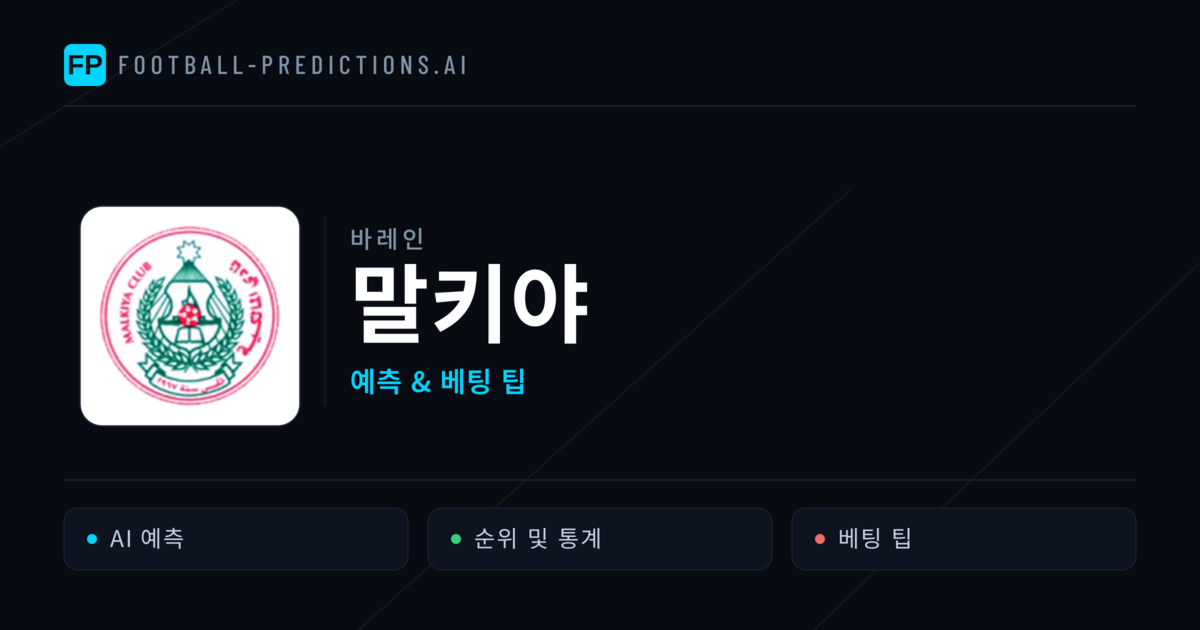 말키야 축구 예측 & 통계