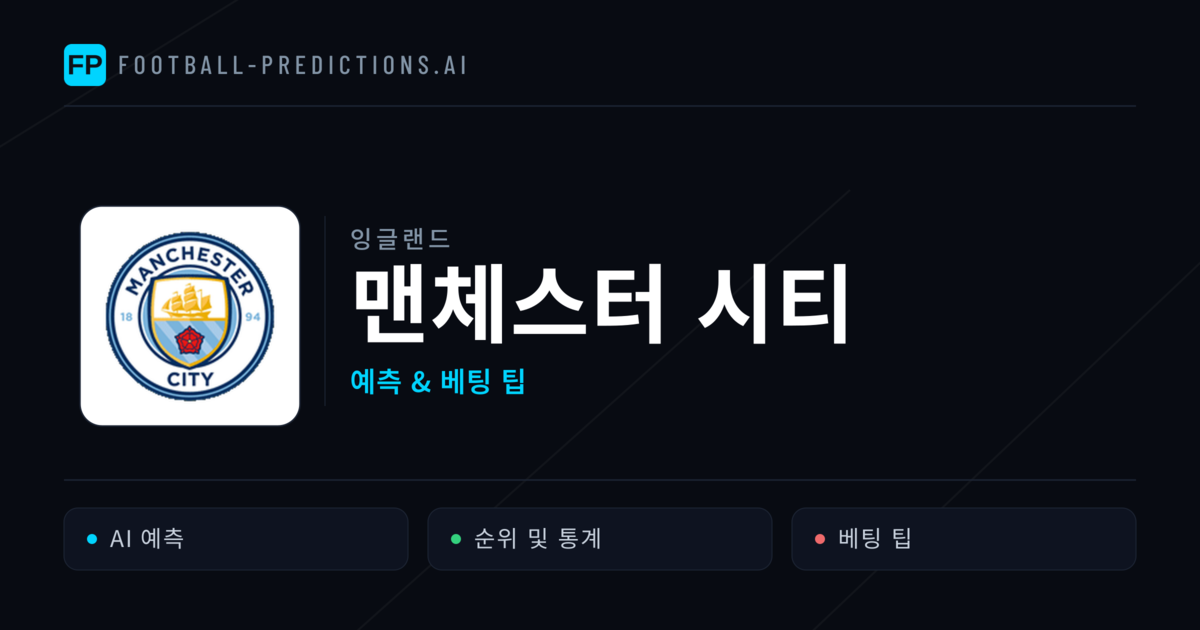 맨체스터 시티 축구 예측 & 통계