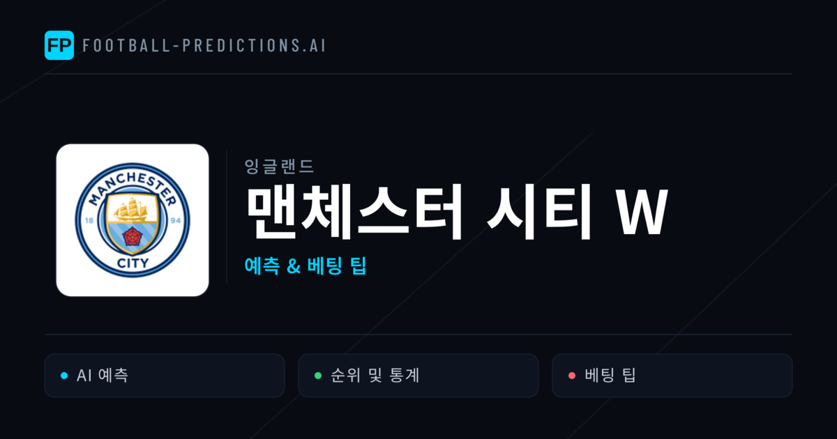 맨체스터 시티 W 축구 예측 & 통계