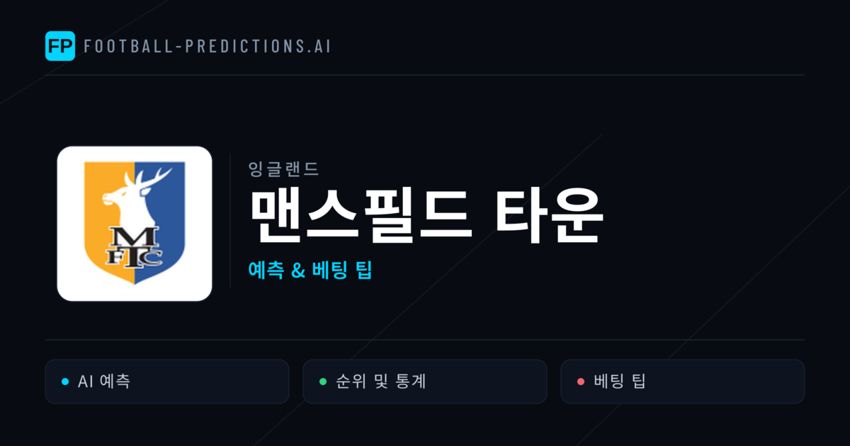 맨스필드 타운 축구 예측 & 통계