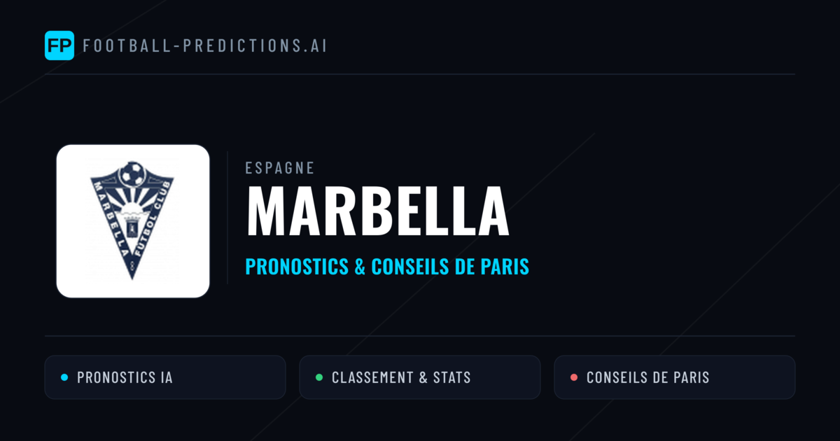 Marbella Pronostics & Statistiques