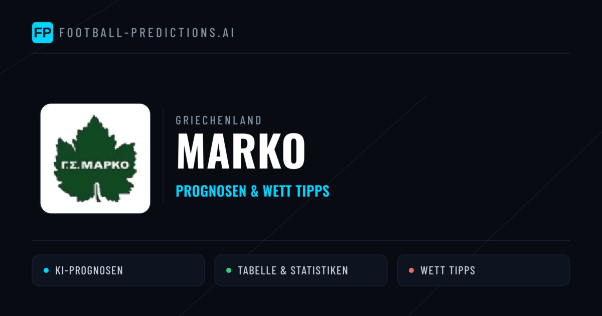 Marko Prognosen & Statistiken
