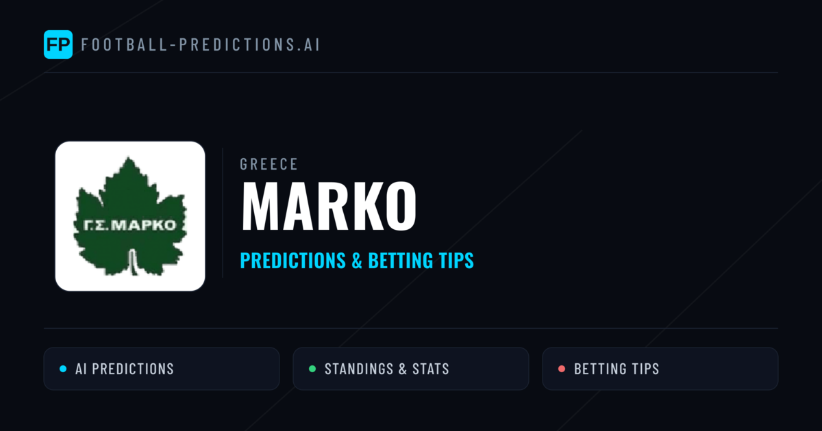 Marko Predictions & Stats