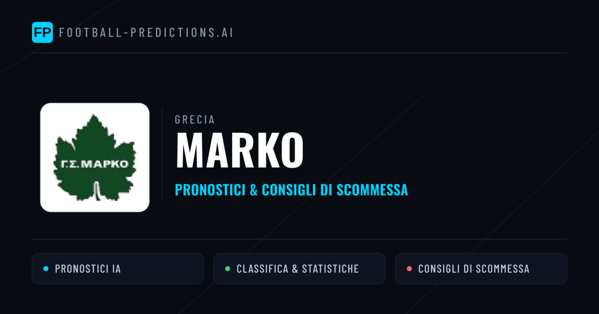 Pronostici e Statistiche Marko