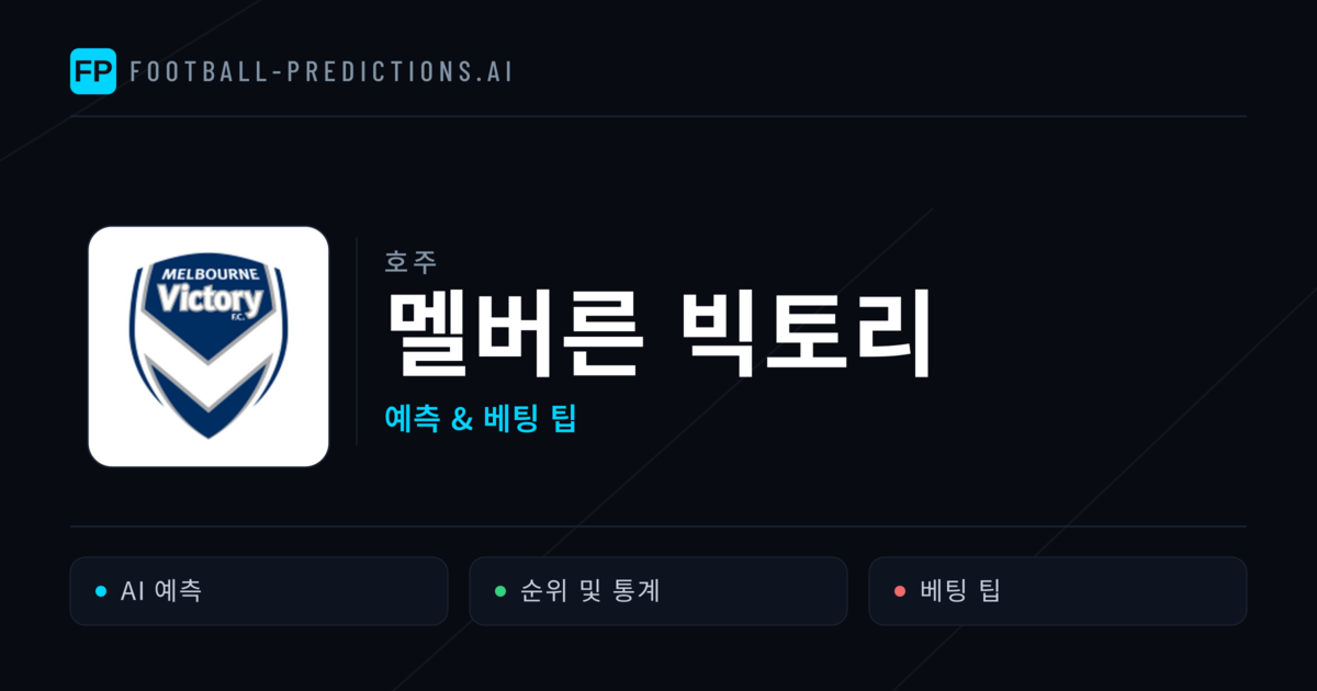 멜버른 빅토리 축구 예측 & 통계