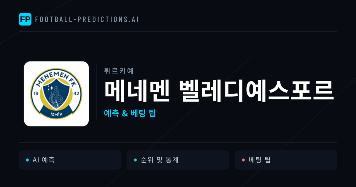 메네멘 벨레디예스포르 축구 예측 & 통계