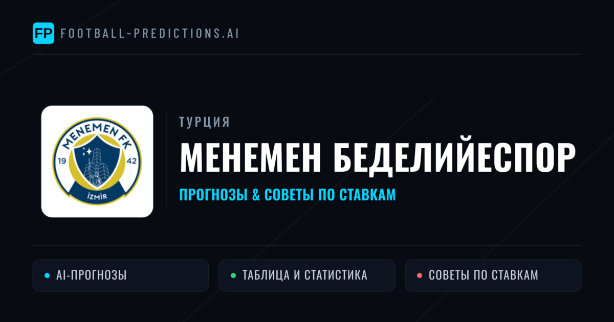 Менемен Беделийеспор прогнозы и статистика