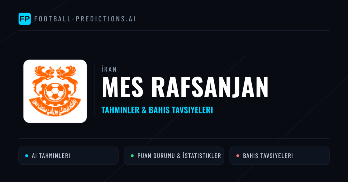 Mes Rafsanjan Tahminleri & İstatistikler