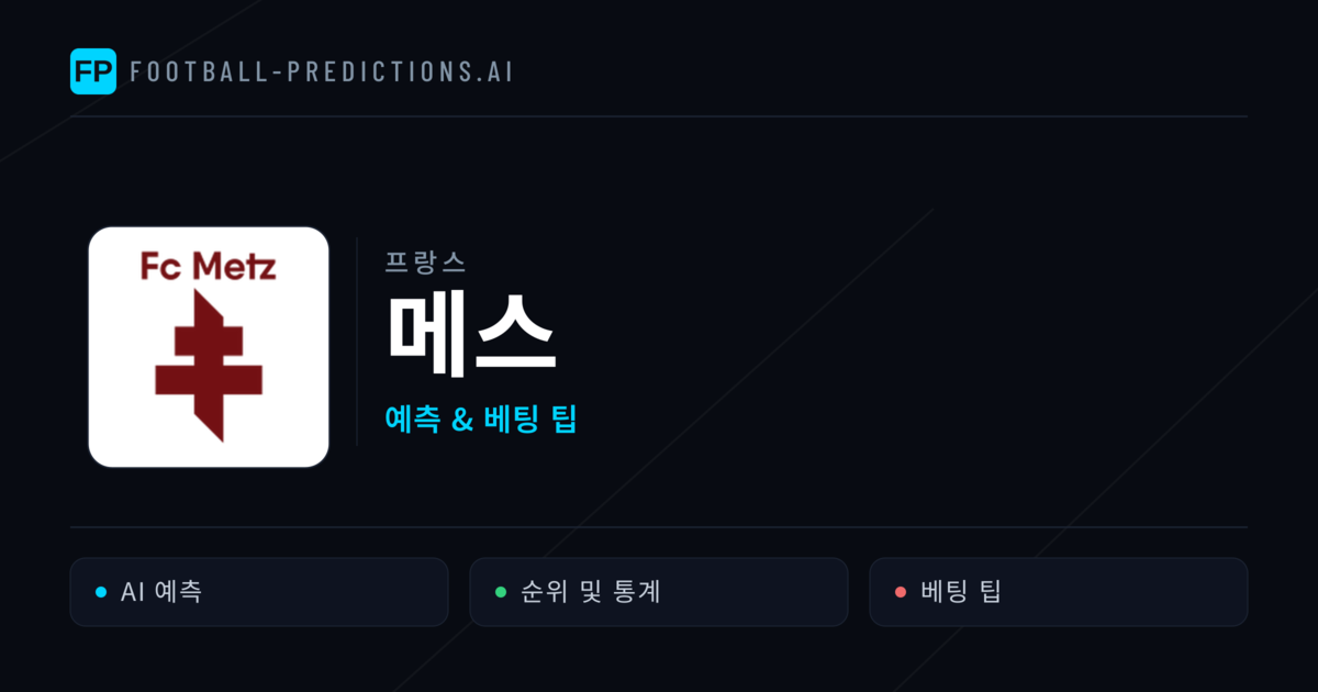 메스 축구 예측 & 통계