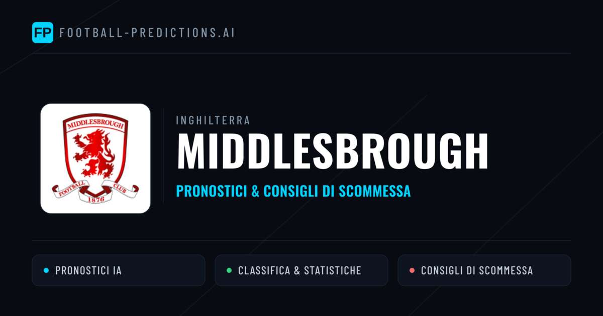 Pronostici e Statistiche Middlesbrough