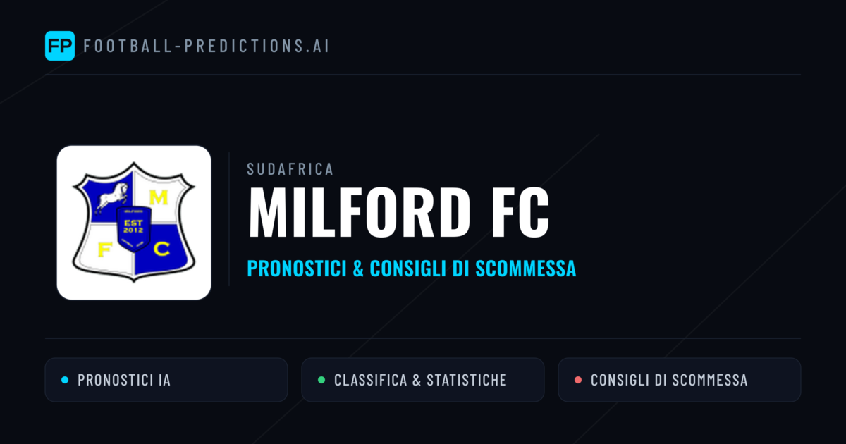 Pronostici e Statistiche Milford FC
