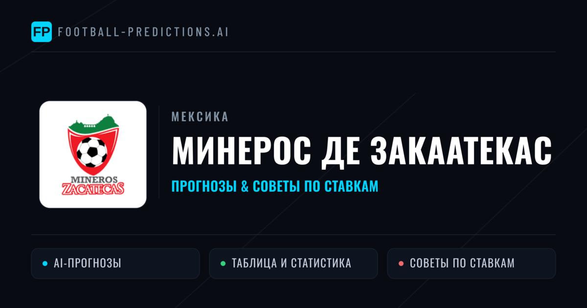 Минерос де Закаатекас прогнозы и статистика