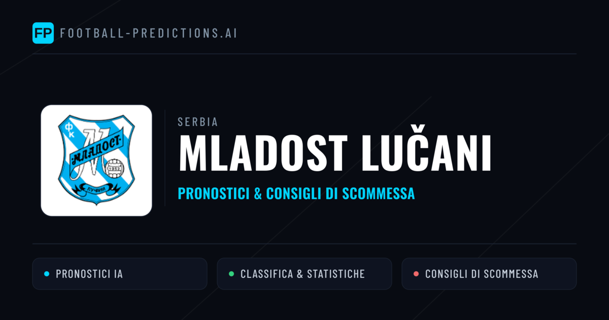 Pronostici e Statistiche Mladost Lučani