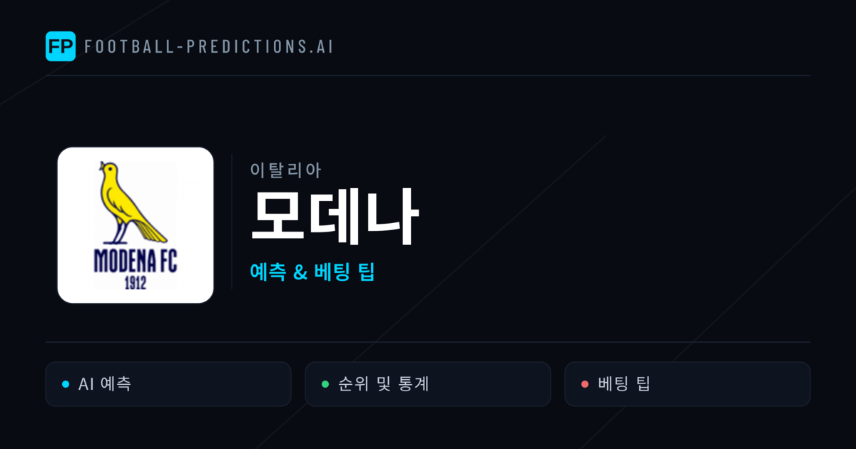 모데나 축구 예측 & 통계