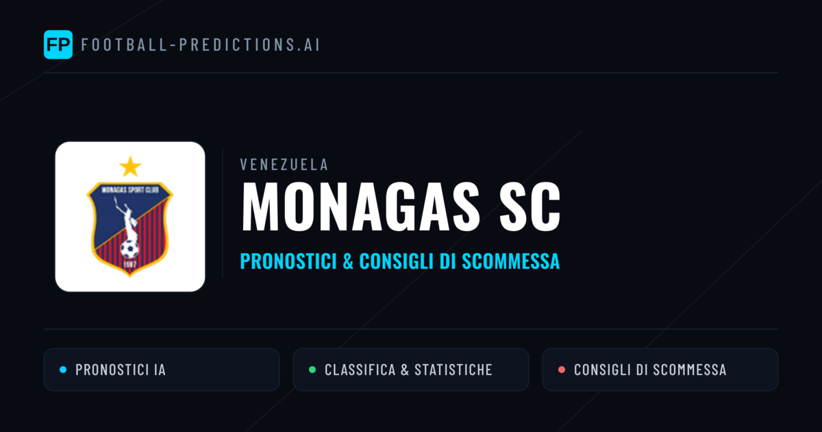 Pronostici e Statistiche Monagas SC