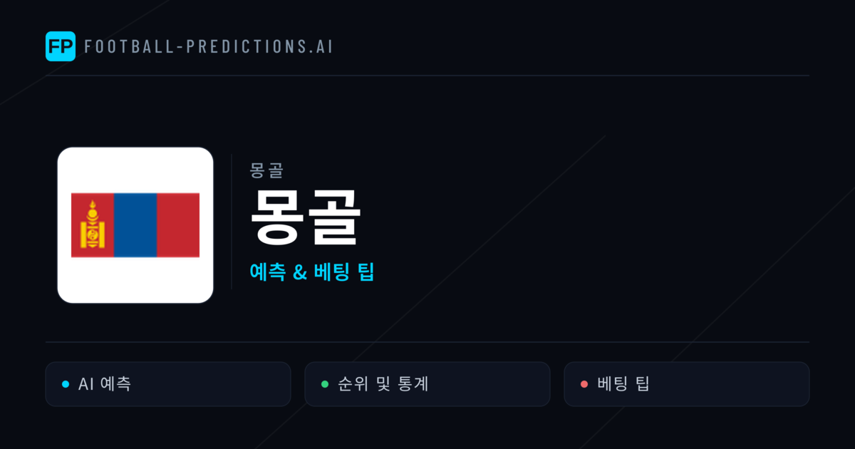 몽골 축구 예측 & 통계