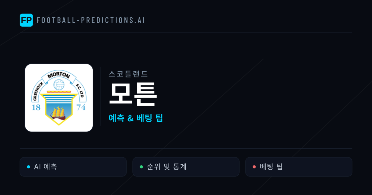 모튼 축구 예측 & 통계