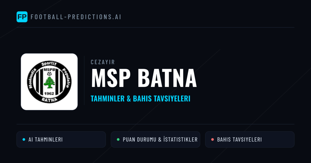 MSP Batna Tahminleri & İstatistikler