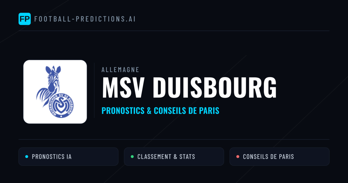 MSV Duisbourg Pronostics & Statistiques