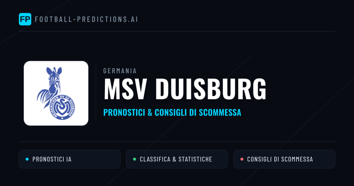 Pronostici e Statistiche MSV Duisburg