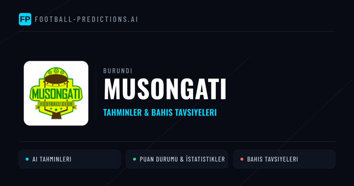 Musongati Tahminleri & İstatistikler