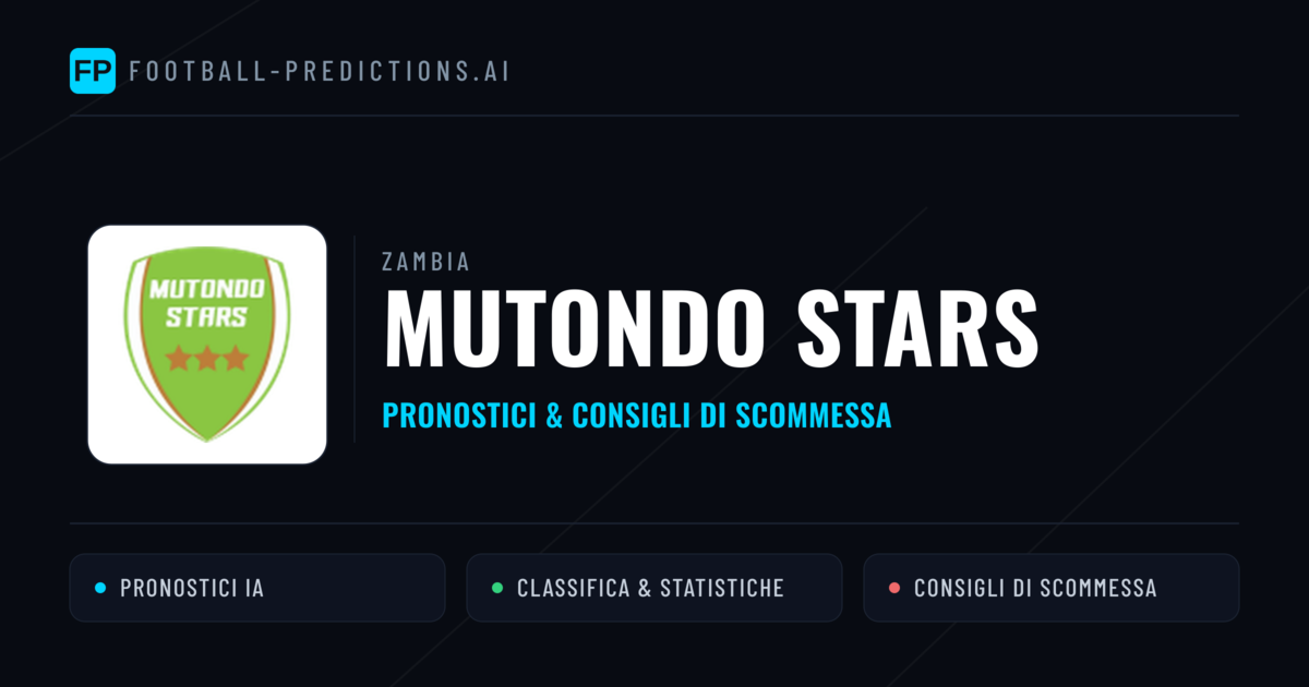 Pronostici e Statistiche Mutondo Stars
