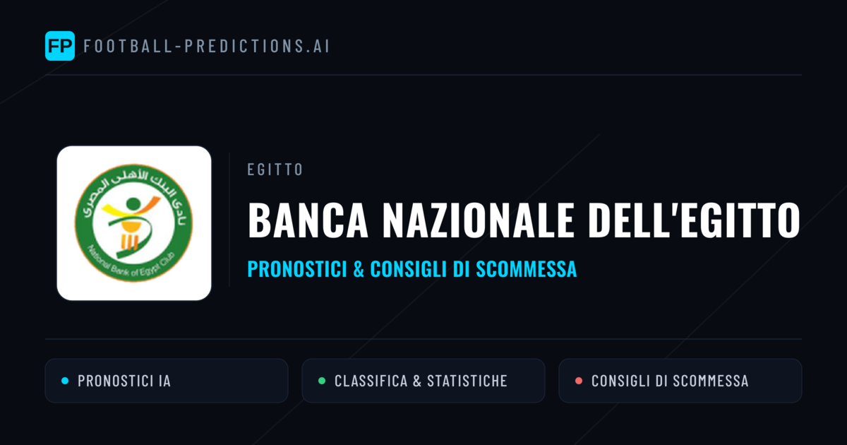 Pronostici e Statistiche Banca Nazionale dell'Egitto