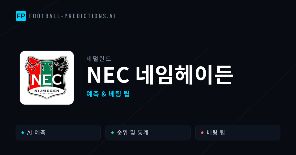 NEC 네임헤이든 축구 예측 & 통계