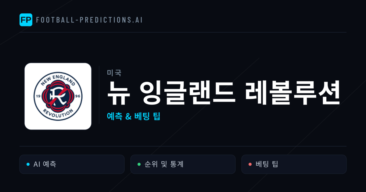 뉴 잉글랜드 레볼루션 축구 예측 & 통계