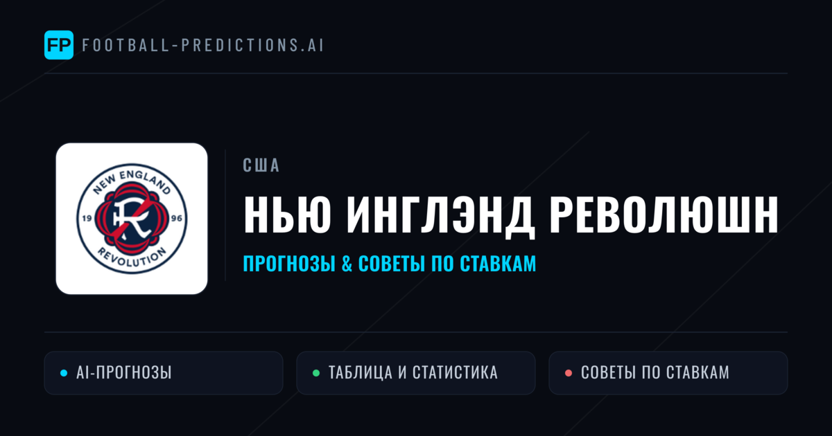 Нью Инглэнд Революшн прогнозы и статистика