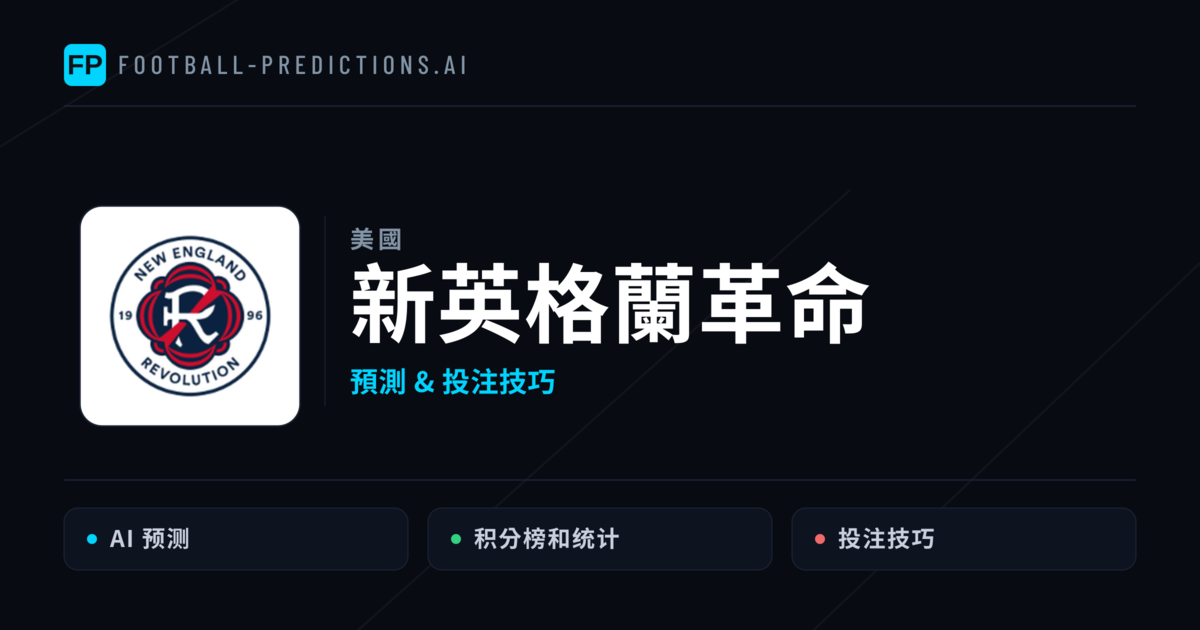 新英格蘭革命 運彩分析｜足球預測與數據