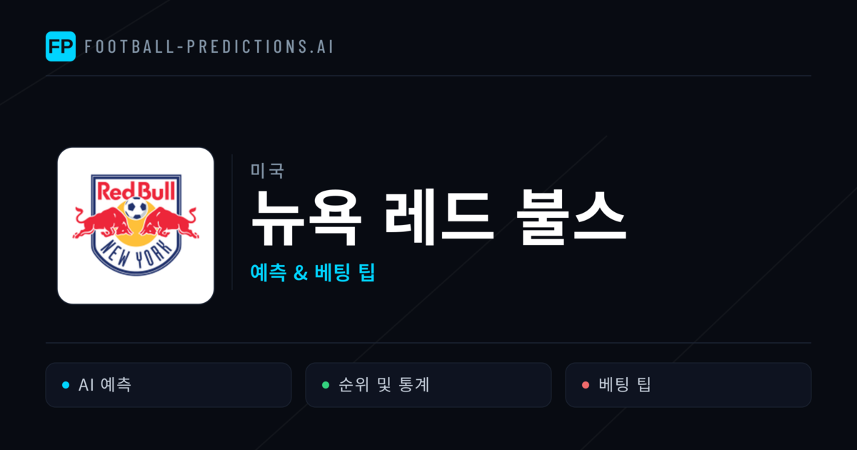 뉴욕 레드 불스 축구 예측 & 통계