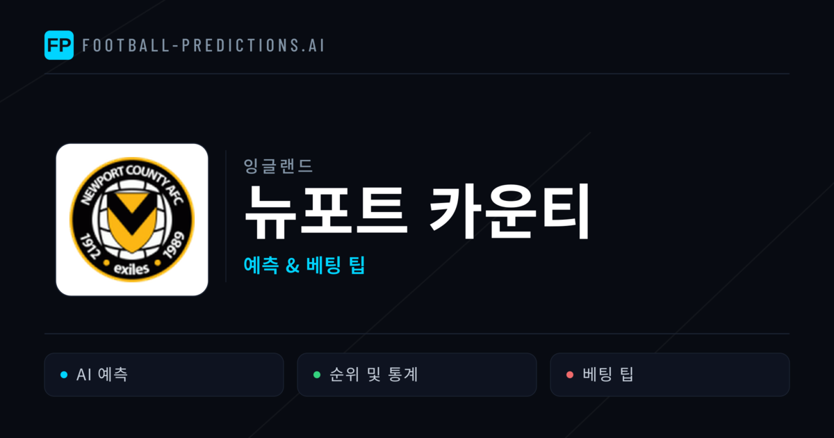뉴포트 카운티 축구 예측 & 통계